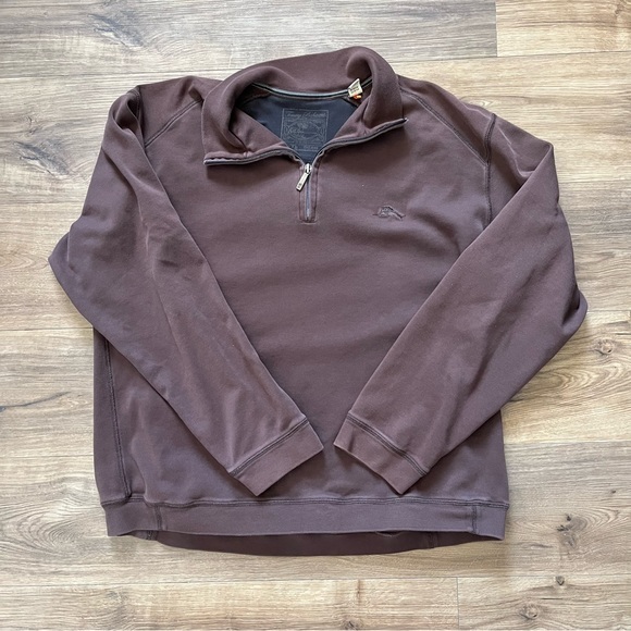 Tommy Bahama‎ Quarter Zip Sweater Brown Mens XL - Picture 3 of 7